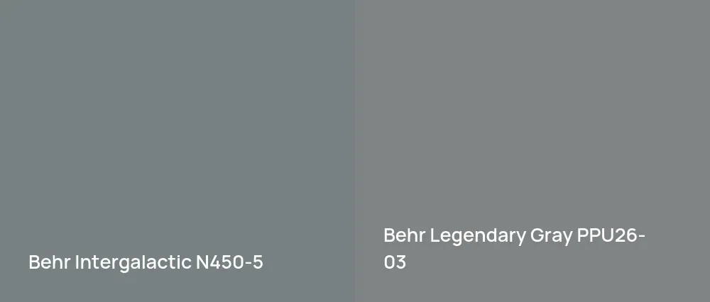 Behr Intergalactic N450-5 vs Behr Legendary Gray PPU26-03