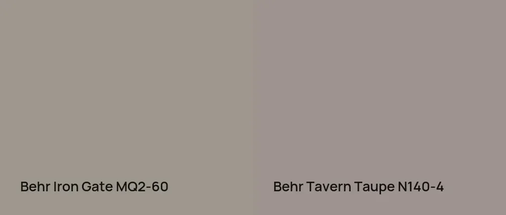 Behr Iron Gate MQ2-60 vs Behr Tavern Taupe N140-4