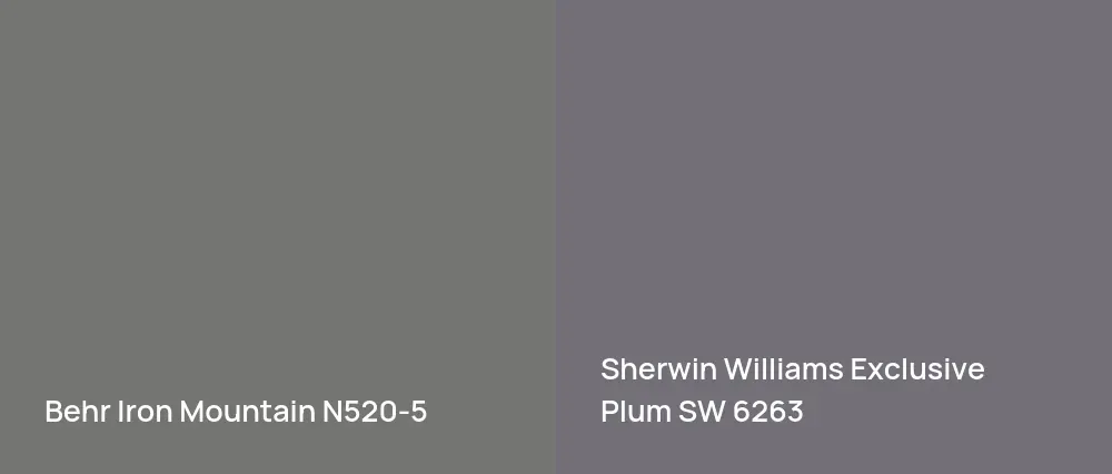 Behr Iron Mountain N520-5 vs Sherwin Williams Exclusive Plum SW 6263