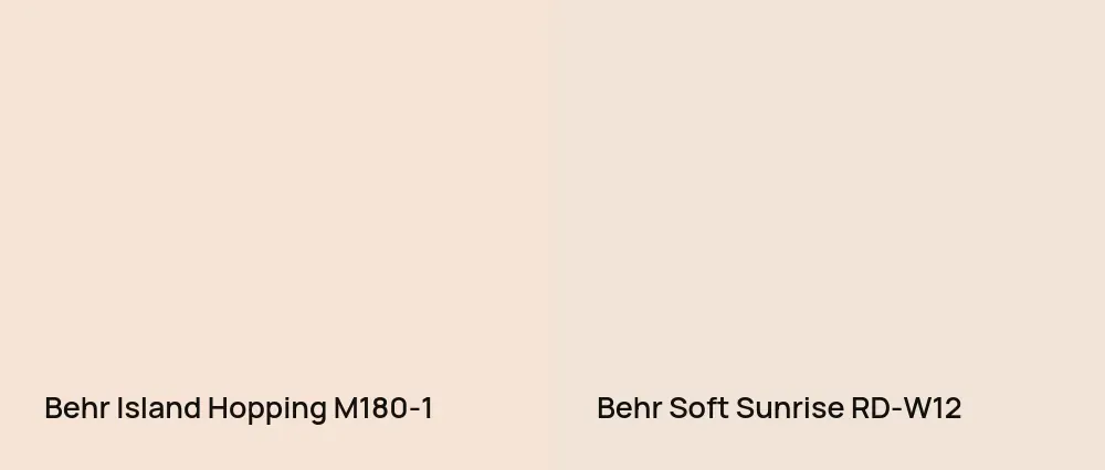 Behr Island Hopping M180-1 vs Behr Soft Sunrise RD-W12
