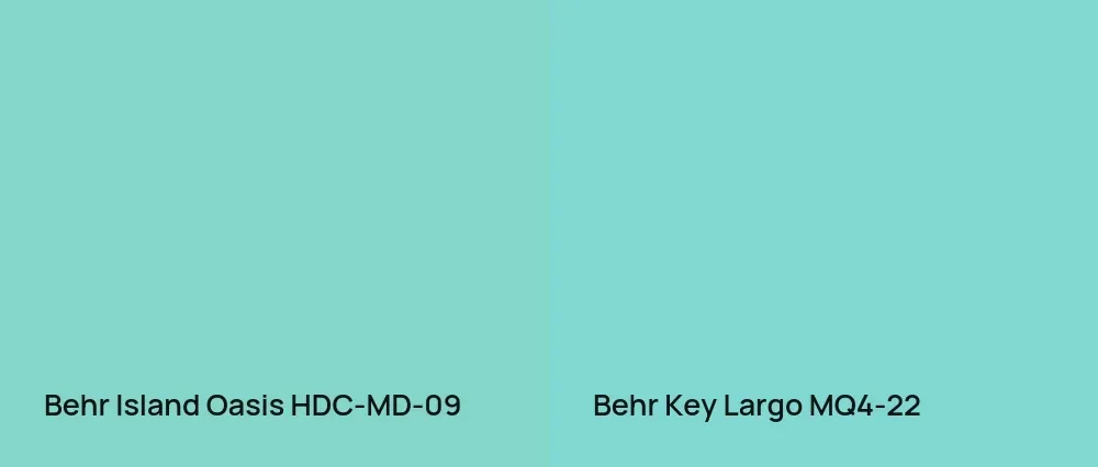 Behr Island Oasis HDC-MD-09 vs Behr Key Largo MQ4-22