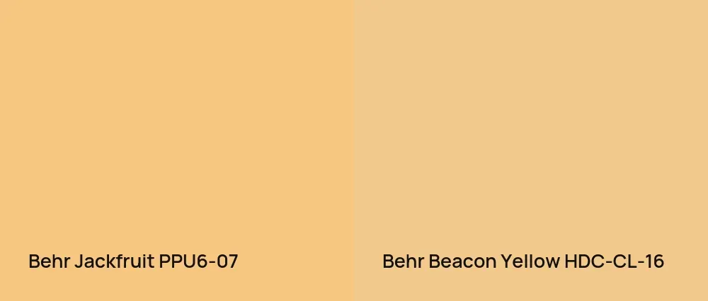 Behr Jackfruit PPU6-07 vs Behr Beacon Yellow HDC-CL-16