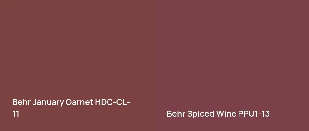 Behr January Garnet HDC-CL-11 vs Behr Spiced Wine PPU1-13