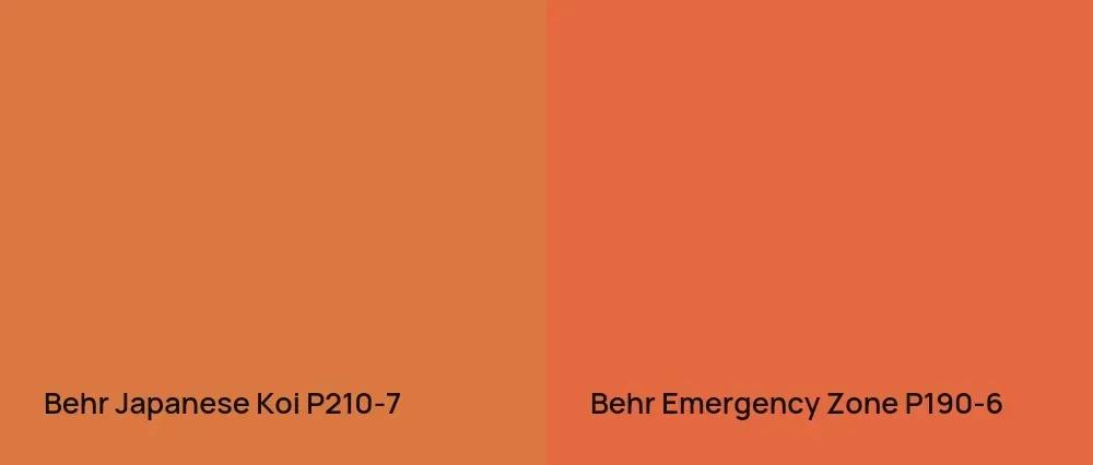 Behr Japanese Koi P210-7 vs Behr Emergency Zone P190-6