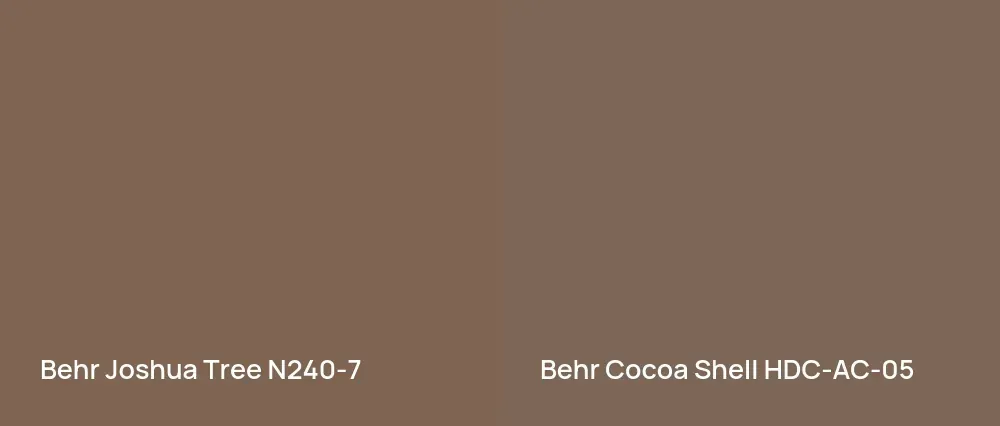 Behr Joshua Tree N240-7 vs Behr Cocoa Shell HDC-AC-05