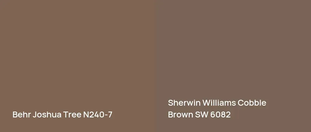 Behr Joshua Tree N240-7 vs Sherwin Williams Cobble Brown SW 6082