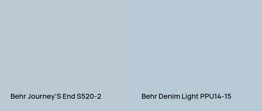 Behr Journey'S End S520-2 vs Behr Denim Light PPU14-15
