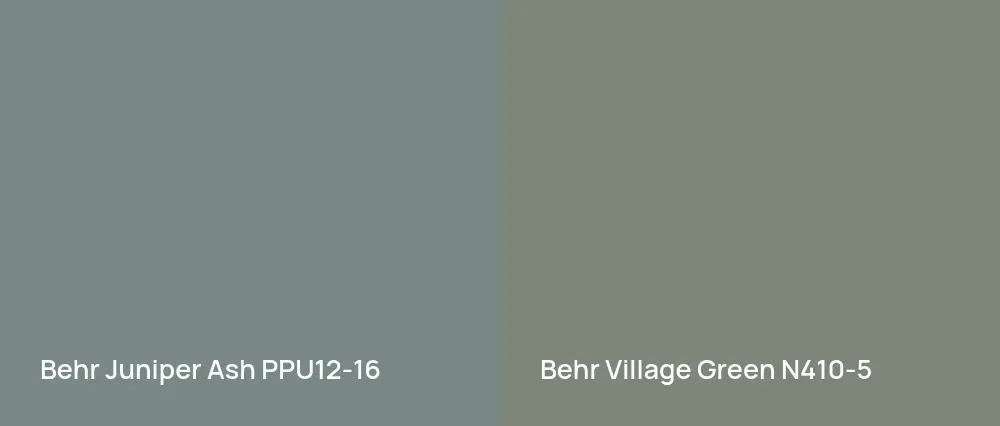 Behr Juniper Ash PPU12-16 vs Behr Village Green N410-5