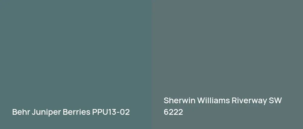 Behr Juniper Berries PPU13-02 vs Sherwin Williams Riverway SW 6222