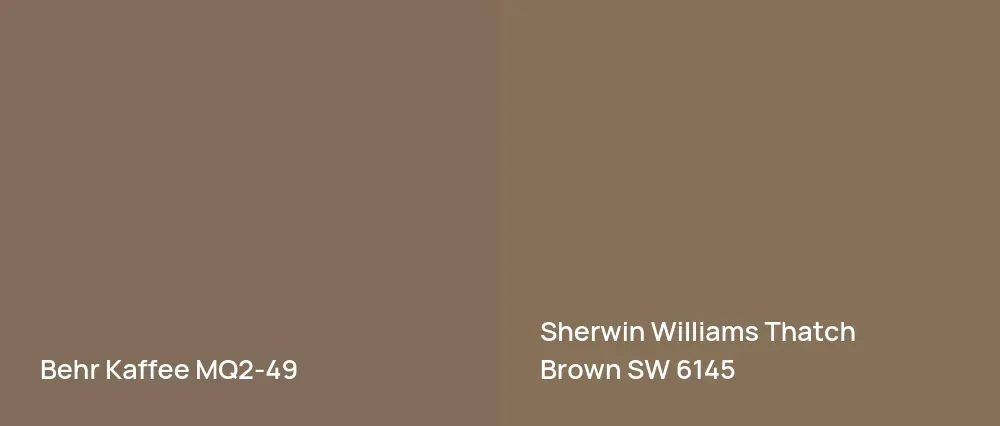 Behr Kaffee MQ2-49 vs Sherwin Williams Thatch Brown SW 6145