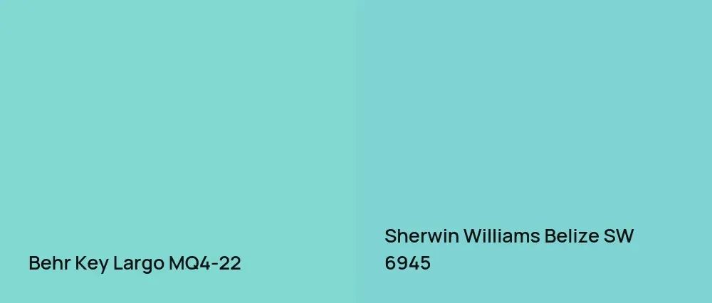Behr Key Largo MQ4-22 vs Sherwin Williams Belize SW 6945