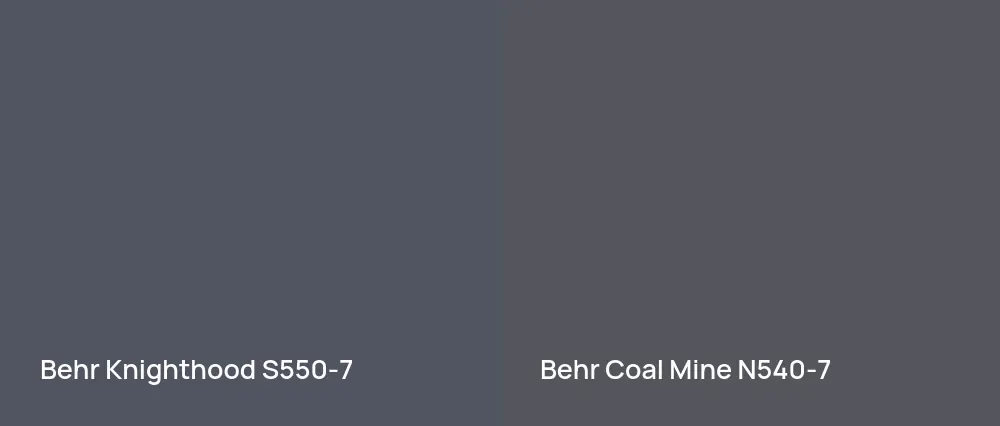 Behr Knighthood S550-7 vs Behr Coal Mine N540-7