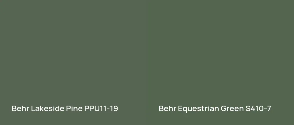 Behr Lakeside Pine PPU11-19 vs Behr Equestrian Green S410-7