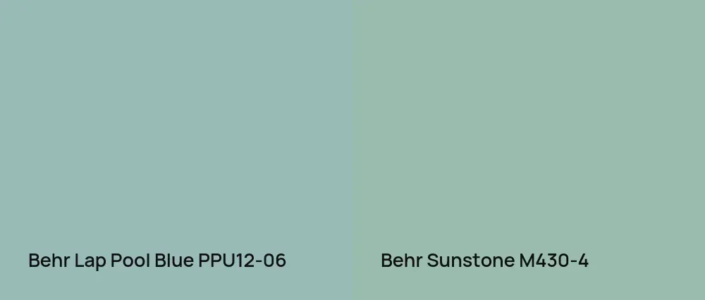 Behr Lap Pool Blue PPU12-06 vs Behr Sunstone M430-4