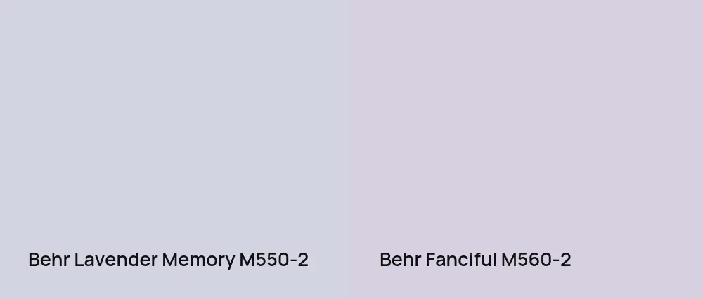 Behr Lavender Memory M550-2 vs Behr Fanciful M560-2
