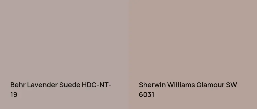 Behr Lavender Suede HDC-NT-19 vs Sherwin Williams Glamour SW 6031