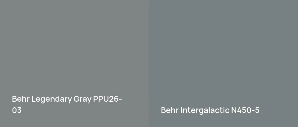 Behr Legendary Gray PPU26-03 vs Behr Intergalactic N450-5