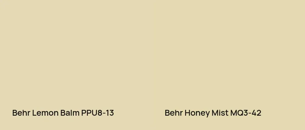 Behr Lemon Balm PPU8-13 vs Behr Honey Mist MQ3-42