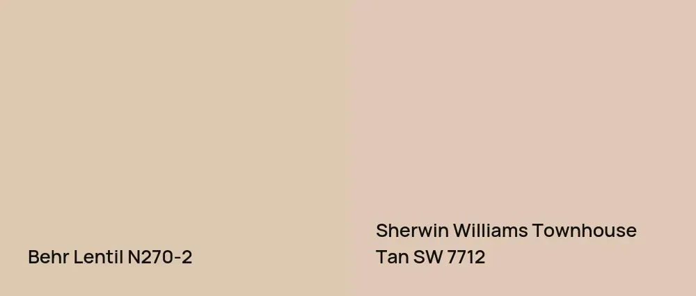 Behr Lentil N270-2 vs Sherwin Williams Townhouse Tan SW 7712