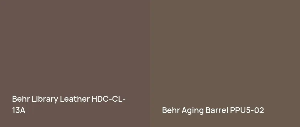 Behr Library Leather HDC-CL-13A vs Behr Aging Barrel PPU5-02