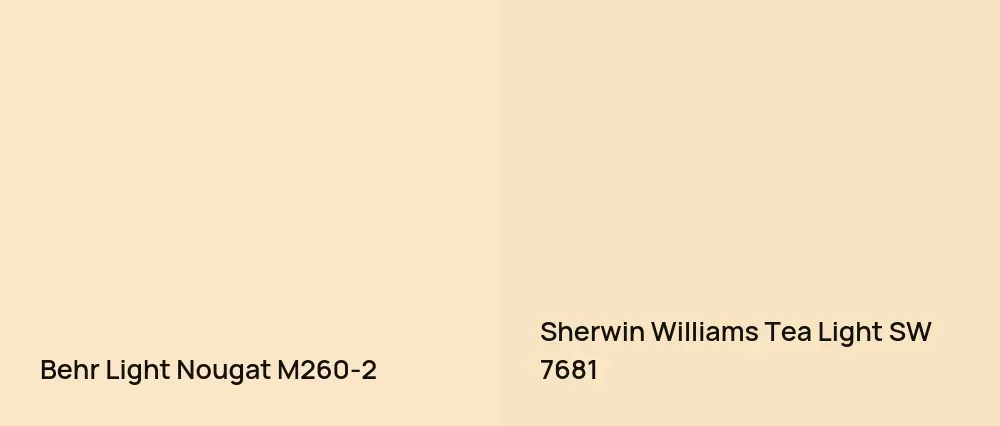 Behr Light Nougat M260-2 vs Sherwin Williams Tea Light SW 7681
