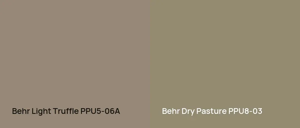 Behr Light Truffle PPU5-06A vs Behr Dry Pasture PPU8-03