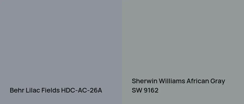 Behr Lilac Fields HDC-AC-26A vs Sherwin Williams African Gray SW 9162