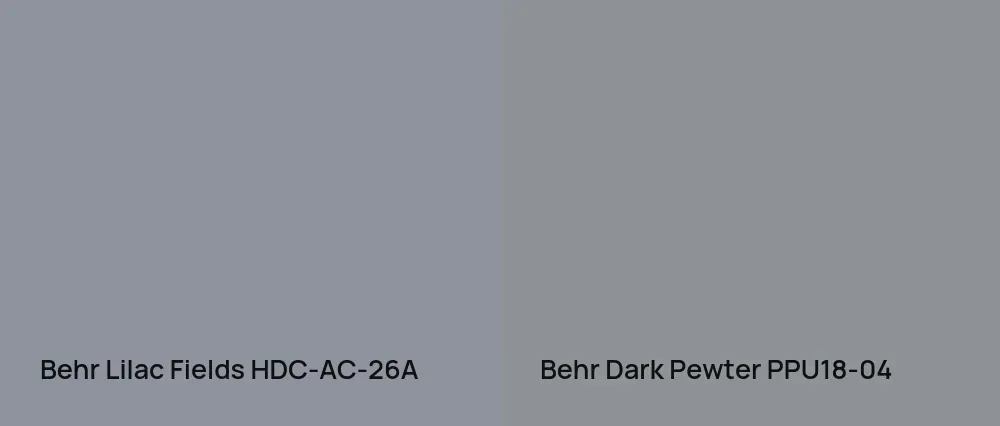 Behr Lilac Fields HDC-AC-26A vs Behr Dark Pewter PPU18-04