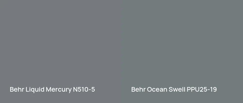 Behr Liquid Mercury N510-5 vs Behr Ocean Swell PPU25-19