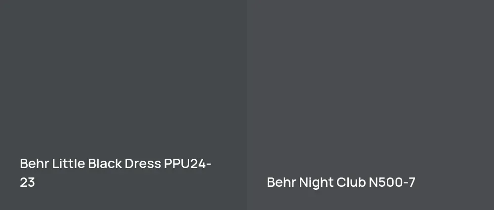 Behr Little Black Dress PPU24-23 vs Behr Night Club N500-7