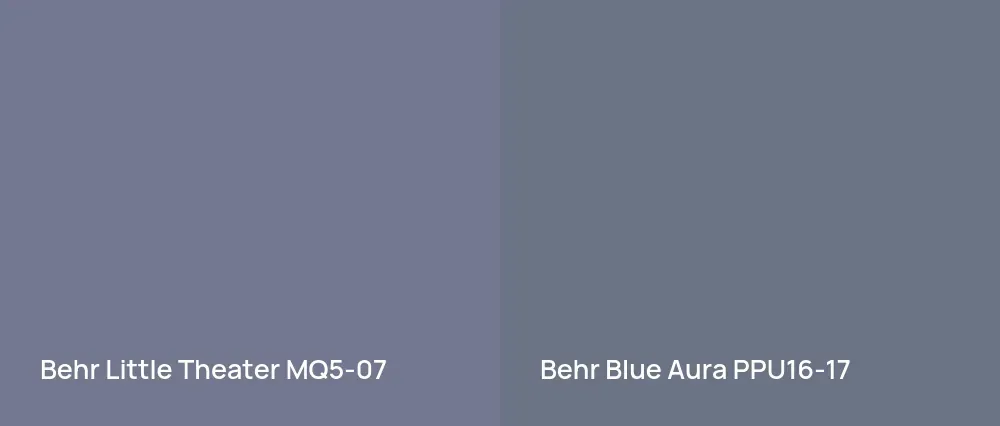 Behr Little Theater MQ5-07 vs Behr Blue Aura PPU16-17