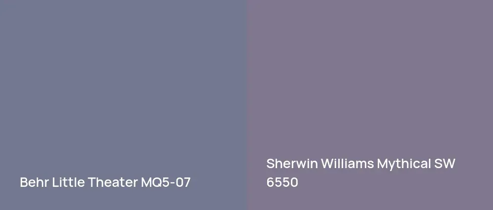 Behr Little Theater MQ5-07 vs Sherwin Williams Mythical SW 6550