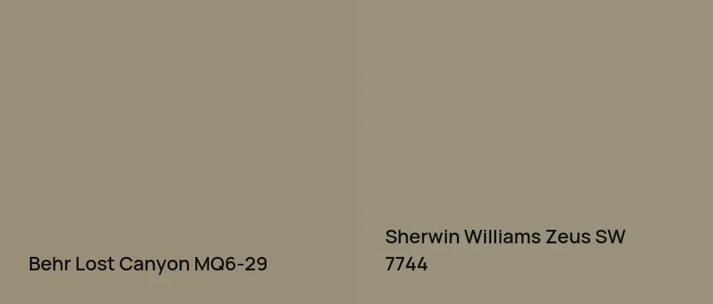Behr Lost Canyon MQ6-29 vs Sherwin Williams Zeus SW 7744