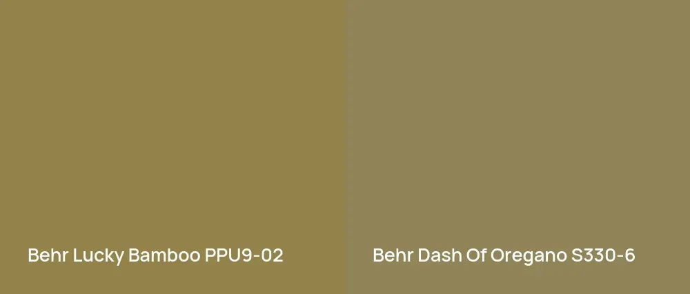 Behr Lucky Bamboo PPU9-02 vs Behr Dash Of Oregano S330-6