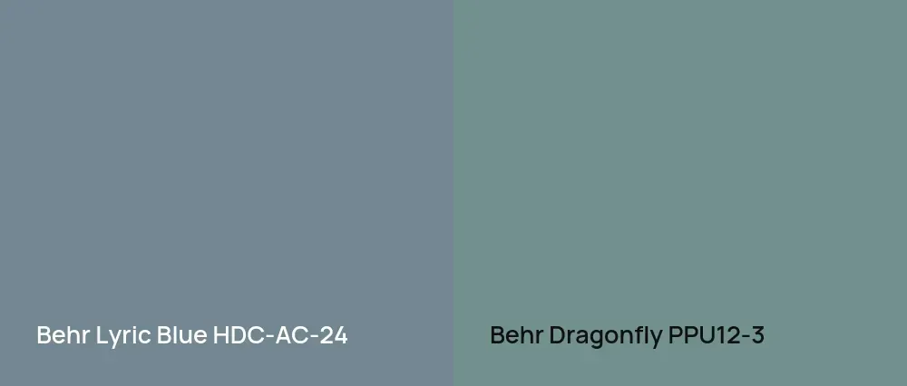 Behr Lyric Blue HDC-AC-24 vs Behr Dragonfly PPU12-3