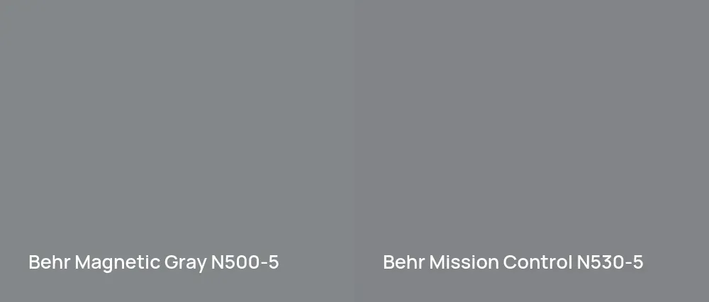 Behr Magnetic Gray N500-5 vs Behr Mission Control N530-5