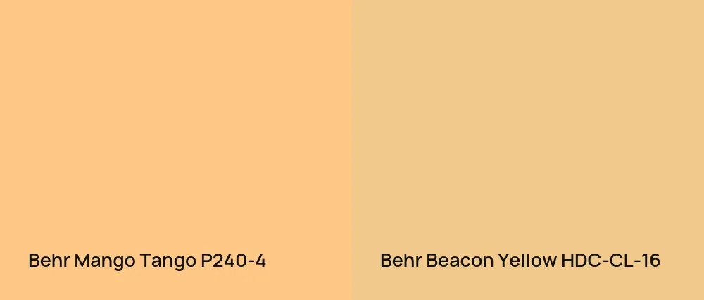 Behr Mango Tango P240-4 vs Behr Beacon Yellow HDC-CL-16