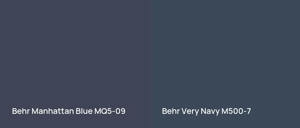 Behr Manhattan Blue MQ5-09 vs Behr Very Navy M500-7