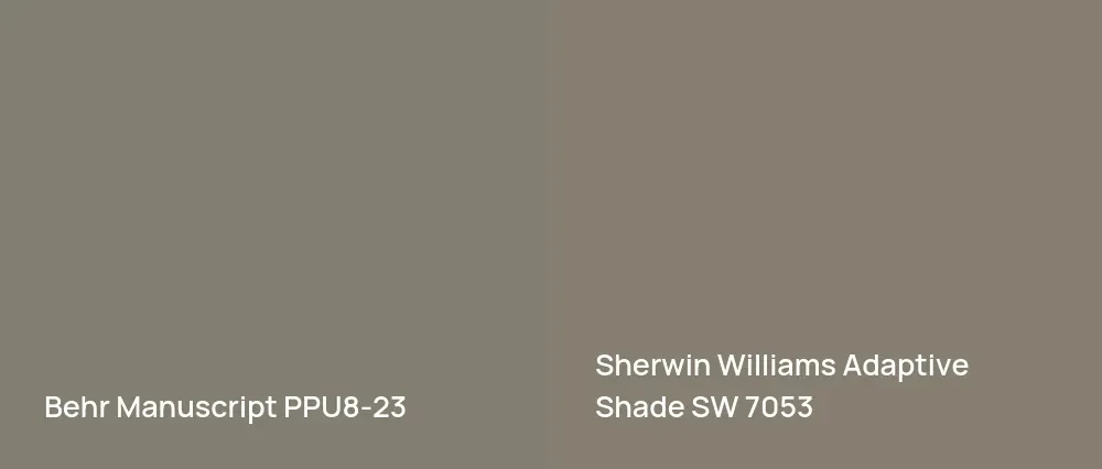 Behr Manuscript PPU8-23 vs Sherwin Williams Adaptive Shade SW 7053
