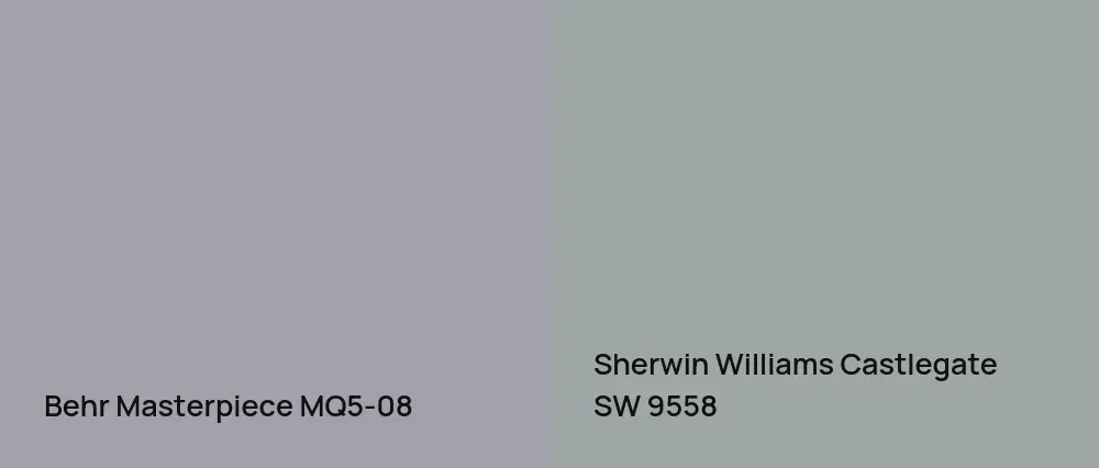 Behr Masterpiece MQ5-08 vs Sherwin Williams Castlegate SW 9558