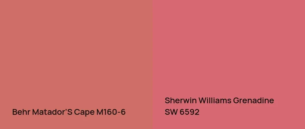 Behr Matador'S Cape M160-6 vs Sherwin Williams Grenadine SW 6592