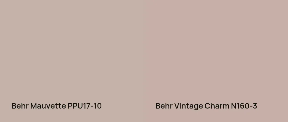 Behr Mauvette PPU17-10 vs Behr Vintage Charm N160-3