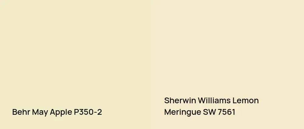 Behr May Apple P350-2 vs Sherwin Williams Lemon Meringue SW 7561