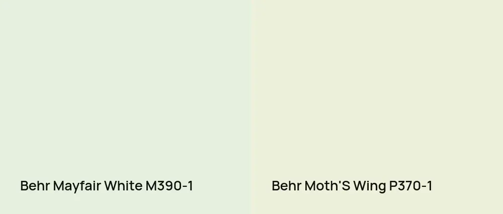 Behr Mayfair White M390-1 vs Behr Moth'S Wing P370-1