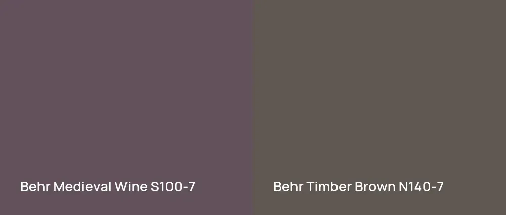 Behr Medieval Wine S100-7 vs Behr Timber Brown N140-7
