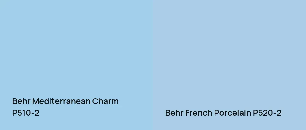 Behr Mediterranean Charm P510-2 vs Behr French Porcelain P520-2