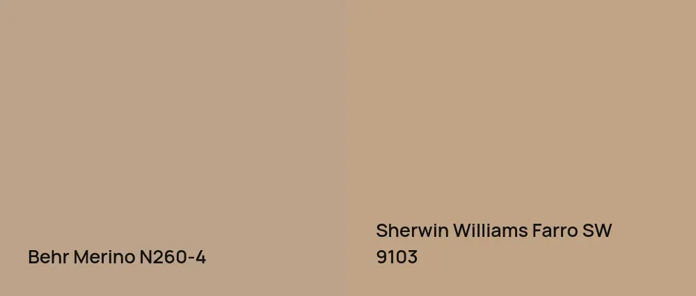 Behr Merino N260-4 vs Sherwin Williams Farro SW 9103