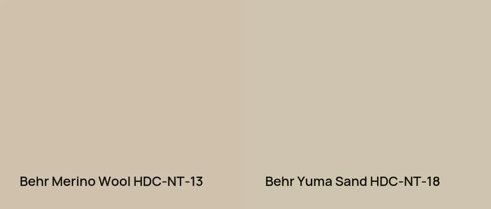 Behr Merino Wool HDC-NT-13 vs Behr Yuma Sand HDC-NT-18