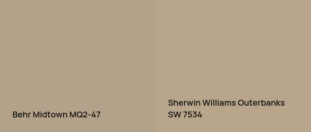 Behr Midtown MQ2-47 vs Sherwin Williams Outerbanks SW 7534