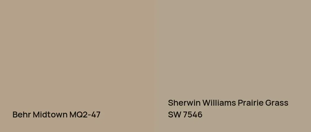 Behr Midtown MQ2-47 vs Sherwin Williams Prairie Grass SW 7546